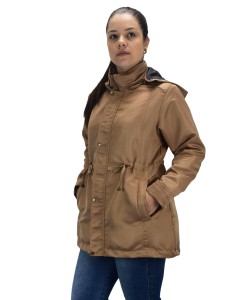 Parka Jaqueta Butu Biru Extra Grande Plus Size Feminino - Ocre liso